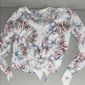 Lovers + Friends Floral Tie-Front Blouse